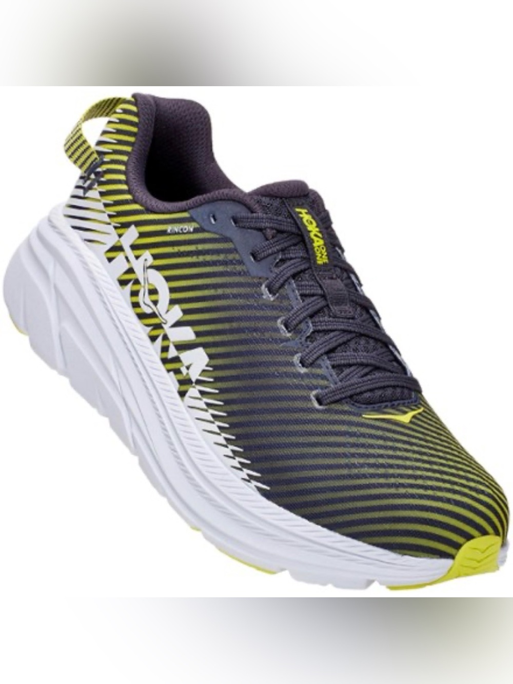EUC HOKA ONE ONE Rincon 2 Men’s Running Shoes Blue/Yellow Low Top Lace Up